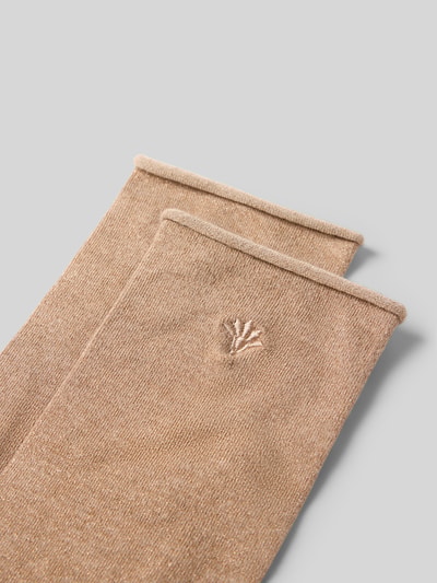 Produktfoto, Socken aus Viskose-Mix im 2er-Pack von JOOP! in Beige mit glatter Oberfläche und feiner Logo-Stickerei, Damen Socken Modell Daniela