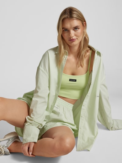 Karo Kauer Oversized overhemdblouse met labelpatch Lichtgroen - 3