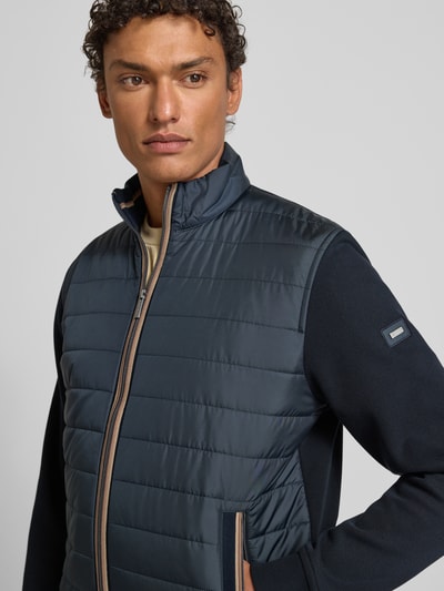 bugatti Sweatjack met labeldetail Marineblauw - 3