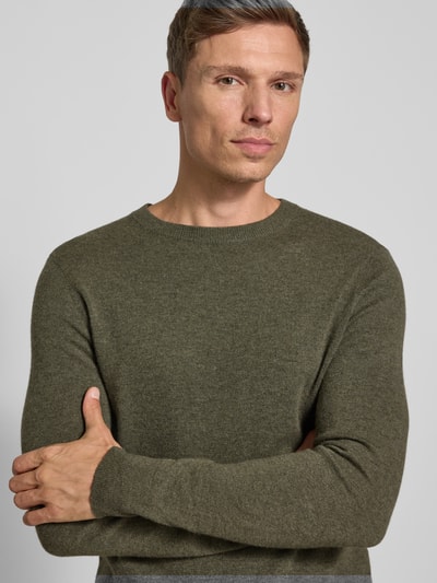 Christian Berg Men Strickpullover aus Wolle-Kaschmir-Mix Oliv Melange 3