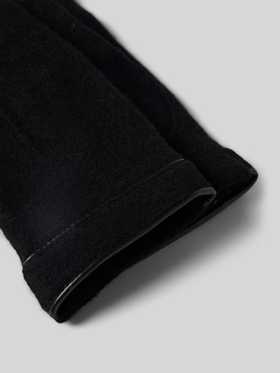 Roeckl Handschuhe aus Woll-Mix Modell 'Leather Piping Touch' Black 2