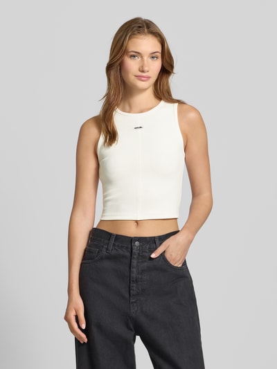 Karo Kauer Korte tanktop met labelpatch Wit - 4