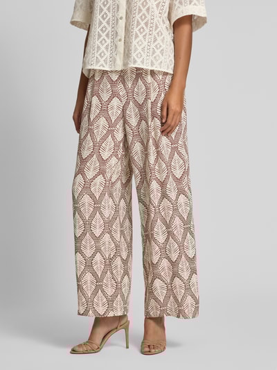 Jake*s Collection Wide Leg Stoffhose mit Bundfalten Bordeaux 4