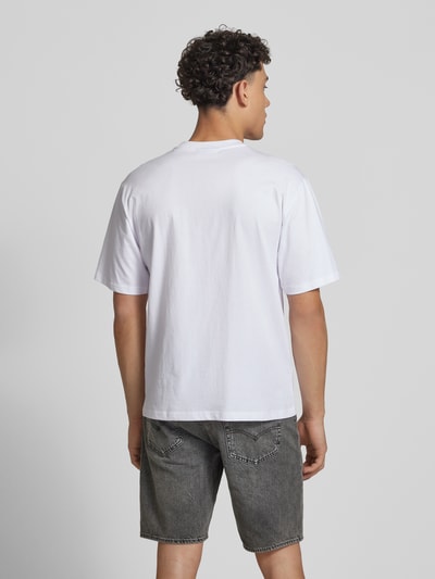 REVIEW T-shirt z wyhaftowanym logo Biały 5