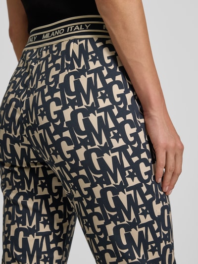 Milano Italy Flared stoffen broek met elastische band Grafiet - 3