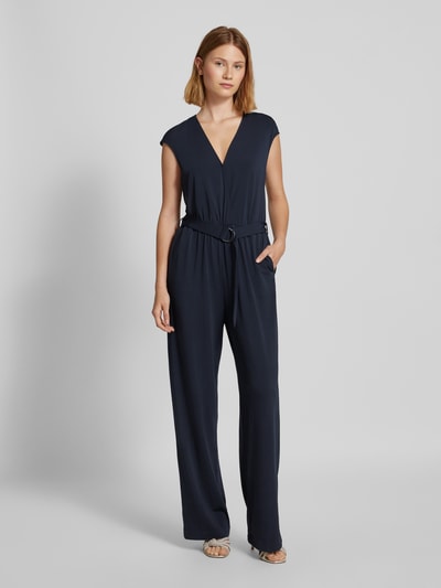 Christian Berg Woman Selection Jumpsuit met riem Marineblauw - 4