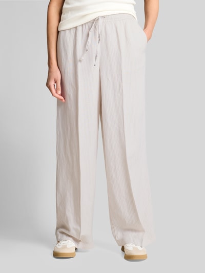 Tom Tailor Wide leg broek van linnen-viscosemix Taupe - 4