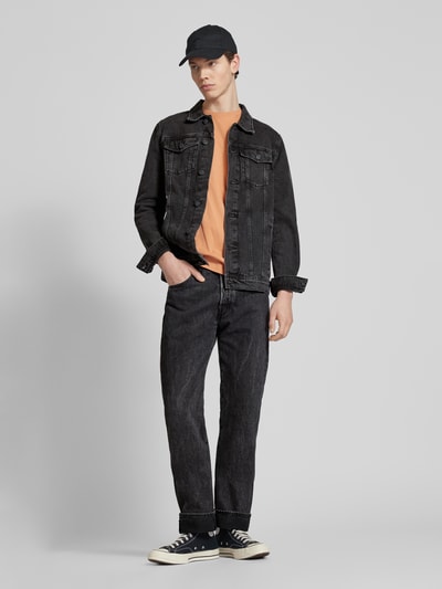 Jack & Jones Jeansjack met paspelzakken op de borst, model 'JEAN' Zwart - 1