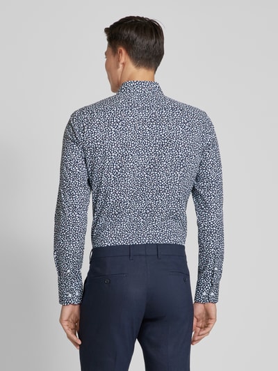 BOSS Slim Fit Zakelijk overhemd met kentkraag, model 'Hank' Marineblauw - 5