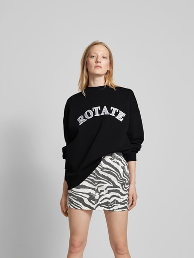 ROTATE Oversized Sweatshirt mit Label-Stitching Black 4
