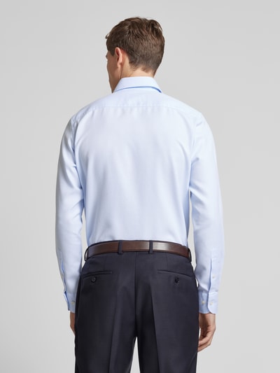 Profuomo Slim fit zakelijk overhemd met haaikraag, model 'X-Cutaway' Blauw - 5