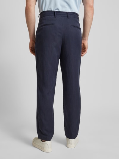 BOSS Regular fit broek met tunnelkoord, model 'Perin' Marineblauw - 5