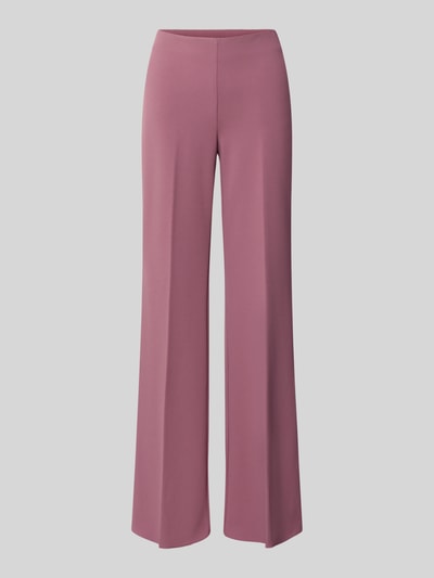 Produktfoto, Flared Fit Stoffhose mit Bügelfalten von Rinascimento in Rosa, glatte Textur, elastischer Bund, Material-Mix mit Stretch-Anteil