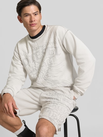 Diesel Sweatshirt mit Jacquard Logo-Detail Hellgrau 3