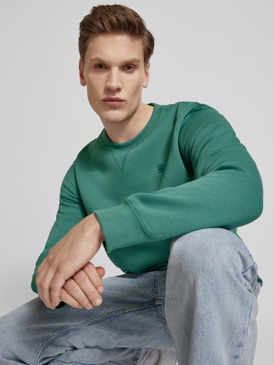 G-Star Raw Sweatshirt mit Label-Stitching Petrol 3