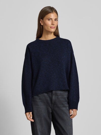 Drykorn Gebreide pullover met ribboorden, model 'MALESE' Marineblauw gemêleerd - 4