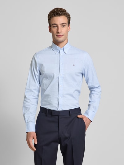 Tommy Hilfiger Tailored Slim Fit Business-Hemd mit Knopfleiste Bleu 4