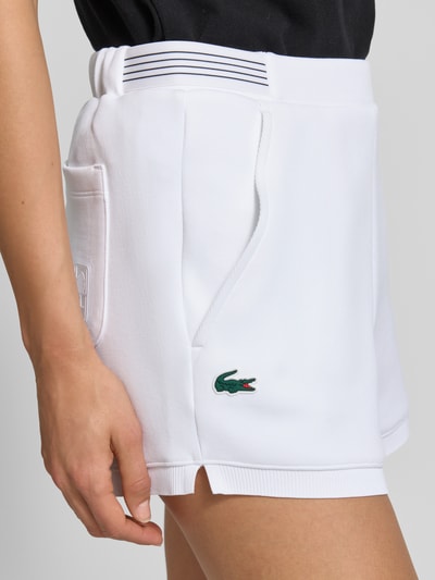 Lacoste Sport Regular Fit Sweatshorts mit Logo-Applikation  Weiss 3