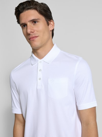 bugatti Poloshirt mit Brusttasche Weiss 3