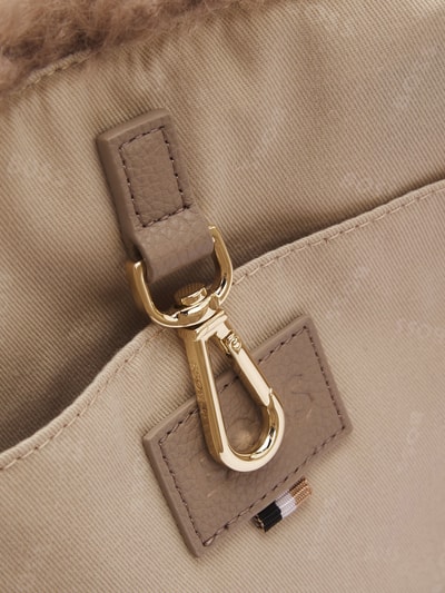 BOSS Torba shopper z imitacji futerka z dodatkiem wełny Szarobrązowy 5