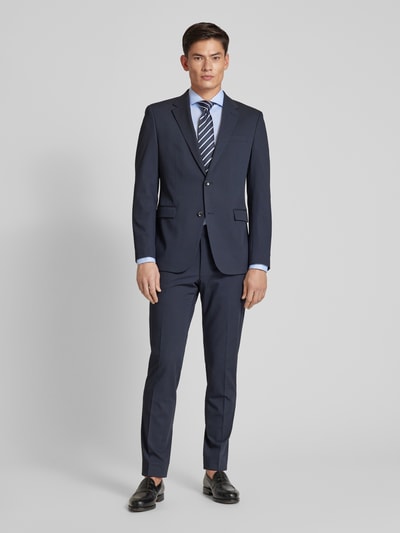 BOSS Slim Fit Business-Hemd mit Strukturmuster Modell 'Hank' Bleu 1