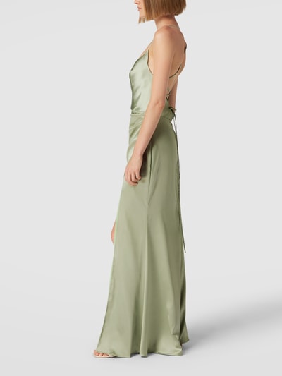 Luxuar Abendkleid mit Wasserfall-Ausschnitt Mint 4