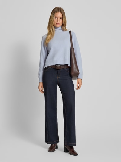 Drykorn Strickpullover mit Stehkragen Hellblau Melange 1