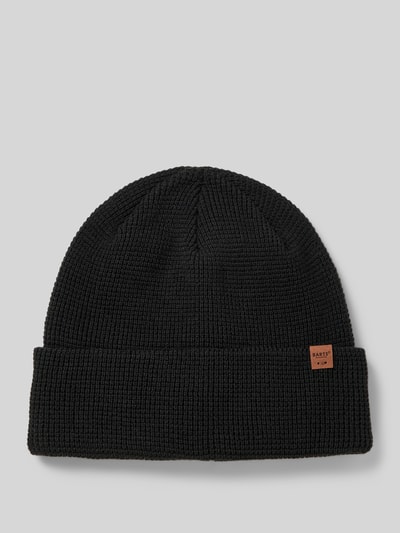 Barts Czapka beanie z detalem z logo Czarny 1