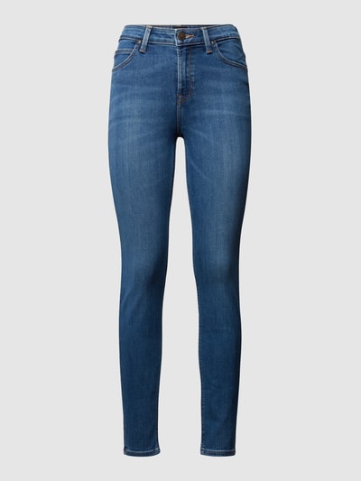 Lee Skinny fit high rise jeans met stretch, model 'Scarlett' Blauw - 2