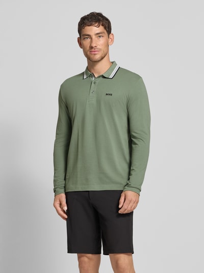 BOSS Green Regular fit poloshirt van puur katoen Lindegroen - 4