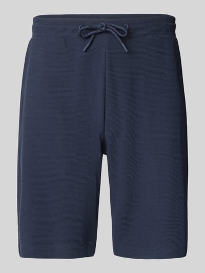 Christian Berg Men Shorts mit Strukturmuster und elastischem Bund Marine 2