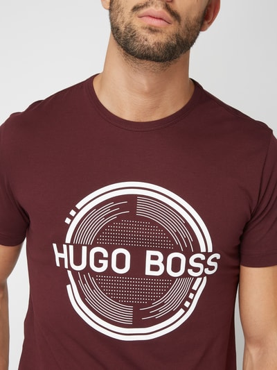 BOSS Green T-Shirt mit großem Logo-Print Dunkelrot 5