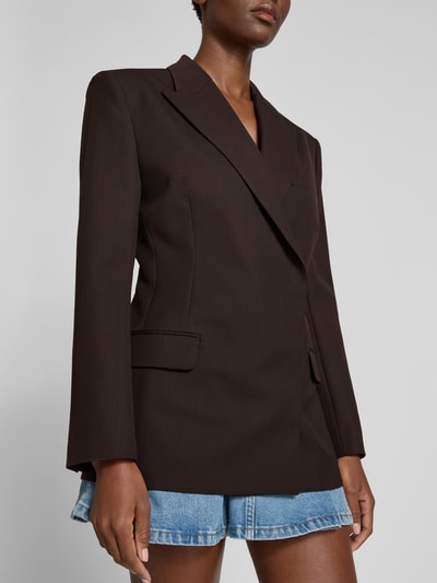 Anine Bing Blazer mit Woll-Anteil Dunkelbraun 3