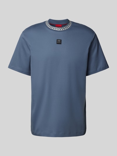 HUGO T-Shirt mit Motiv-Print Modell 'Deternal' Rauchblau 2
