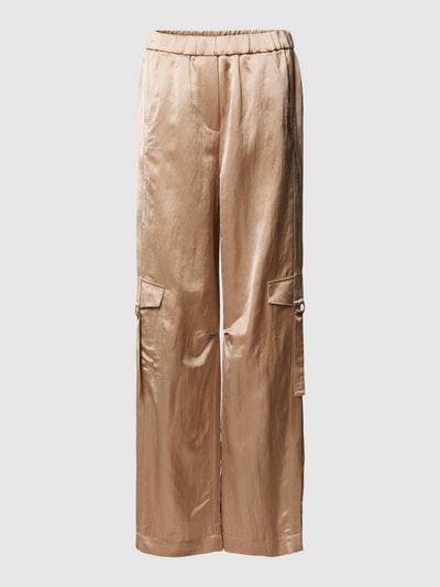 Luisa Cerano Wide Leg Stoffhose in schimmerndem Design Sand 2