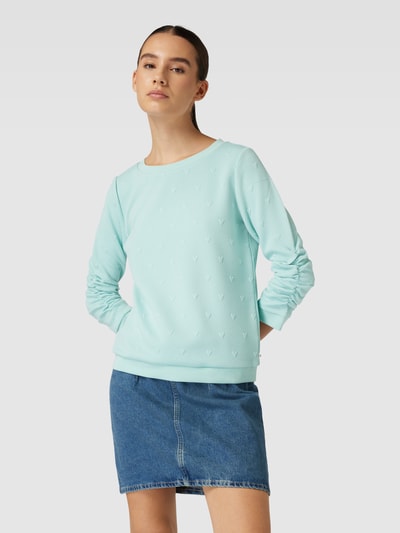 Tom Tailor Denim Sweatshirt mit 3/4-Arm Helltuerkis 4