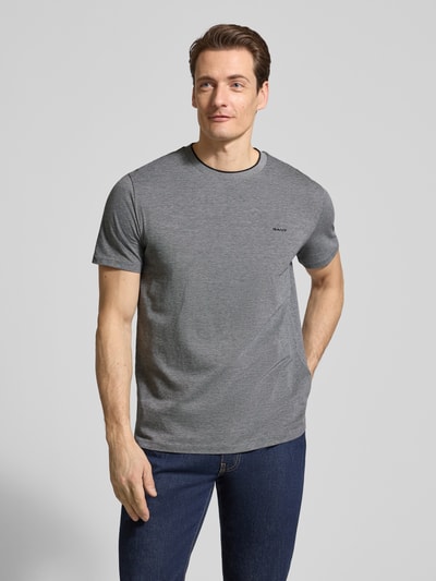 GANT T-Shirt mit Rundhalsausschnitt und Label-Stitching Marine 4