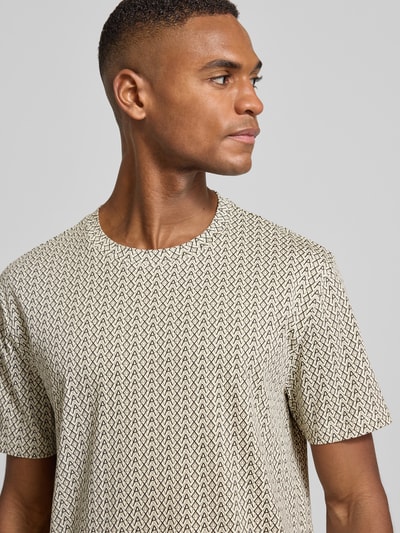 ARMANI EXCHANGE T-shirt met geribde ronde hals Taupe - 3