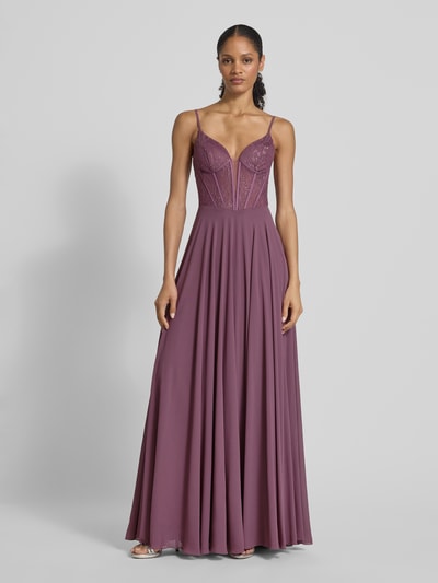 Mascara Avondjurk met verstelbare spaghettibandjes Oudroze - 4