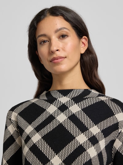 comma Gebreide pullover van viscosemix met ronde hals Zwart - 3