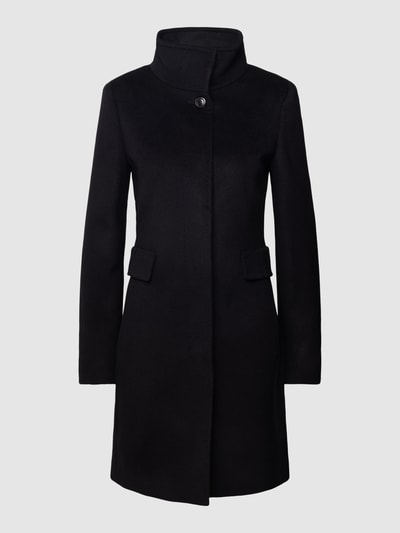 Max Mara Studio Wollmantel aus Lanawolle mit Stehkragen und Pattentaschen Black 2