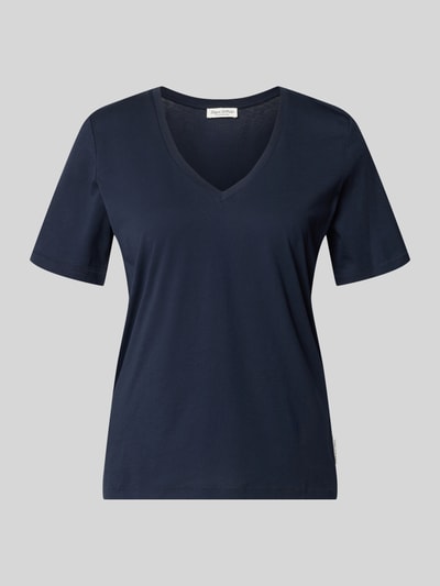 Produktfoto, Regular Fit T-Shirt aus reiner Baumwolle von Marc O'Polo, efekt: jednolity kolor, krój regular fit, dekolt w serek, krótki rękaw, bawełna