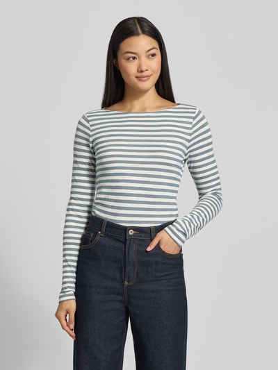 Marc O'Polo Bluzka z długim rękawem o kroju regular fit z mieszanki dżerseju i bawełny Szaroniebieski 4