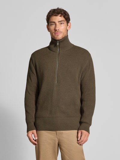 Drykorn Gebreide pullover met schipperskraag, model 'MANUELO' Kaki - 4