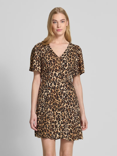 VERO MODA Getailleerde mini-jurk van pure viscose, model 'ALBA' Zand - 4