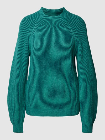 Tom Tailor Gebreide pullover met lanawol en ribstructuur Petrol - 2