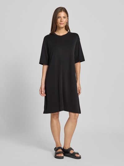 Jake*s Casual Knielanges T-Shirt-Kleid mit Rundhalsausschnitt Black 1