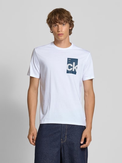 Calvin Klein Jeans T-Shirt mit Label-Print Weiss 4