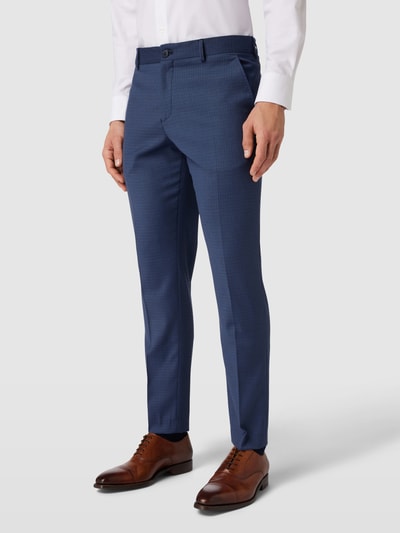 SELECTED HOMME Slim fit broek met persplooien Donkerblauw - 4