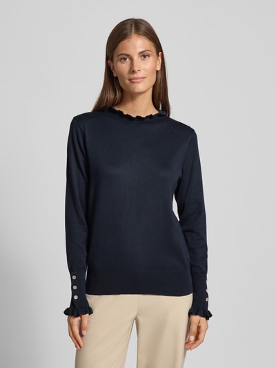 FREE/QUENT Regular Fit Longsleeve aus Viskose-Mix Modell 'Katie' Marine 4
